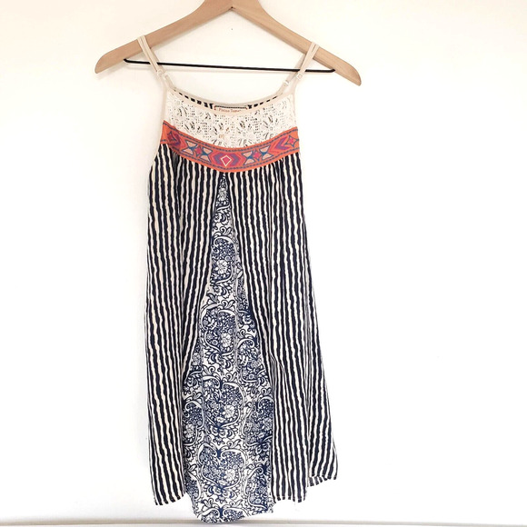 Flying Tomato Women SIZE S Geometric Tunic Top Mini Dress Spaghetti Strap FLAW - Picture 8 of 11